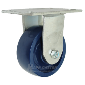 5" x 2"  Solid Polyurethane Wheel Rigid Caster with 6-1/4" x 4-1/2" Top Plate - 800 Lbs Capacity