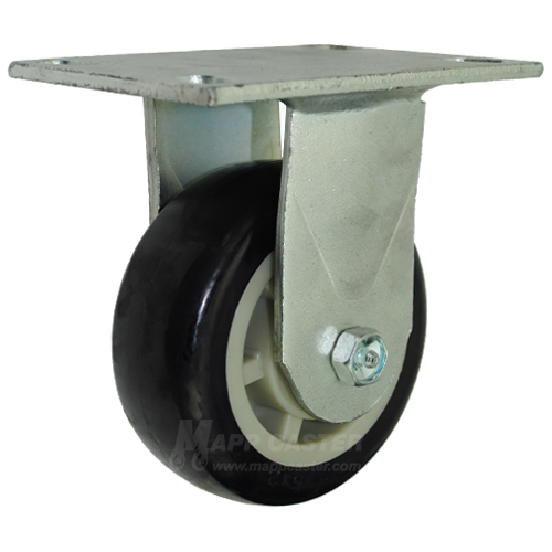 5" x 2" Patriot Polyurethane on Polyolefin Wheel Rigid Caster with 6-1/4" x 4-1/2" Top Plate - 800 Lbs Capacity