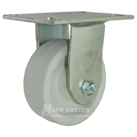 5" x 2" Retort Wheel Rigid Caster with 6-1/4" x 4-1/2" Top Plate - 650 Lbs Capacity