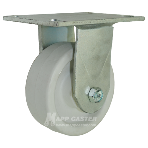 5" x 2" Retort Wheel Rigid Caster with 6-1/4" x 4-1/2" Top Plate - 650 Lbs Capacity