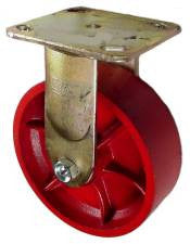 6" x 2" Ductile Steel Wheel AR Rigid Caster - 1250 Lbs Capacity