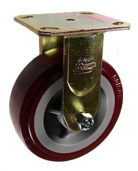 6" x 2" Polyurethane Wheel AR Rigid Caster - 900 Lbs Capacity