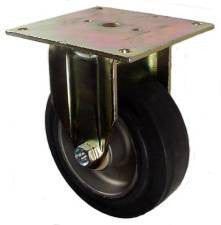 6" x 2" Rubber on Aluminum Wheel ER Rigid Caster - 410 Lbs Capacity
