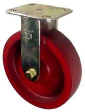 8" x 2" Ductile Steel Wheel AR Rigid Caster - 1250 Lbs Capacity