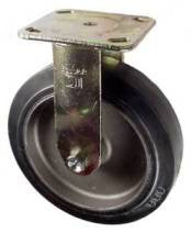 8" x 2" Rubber on Aluminum Wheel AR Rigid Caster - 500 Lbs Capacity