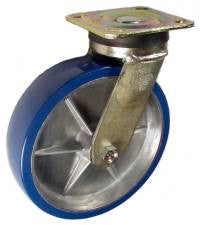 8" x 2" Polyurethane on Aluminum Wheel AS Swivel Caster - 1,250 Lbs Capacity