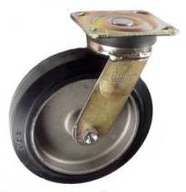 8" x 2" Rubber on Aluminum Wheel AS Swivel Caster - 500 Lbs Capacity