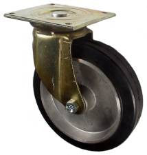 8" x 2" Rubber on Aluminum Wheel ES Swivel Caster - 500 Lbs Capacity