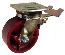5" x 2" Ductile Steel Wheel AS Swivel Caster with Total Lock Brake - 1250 Lbs Capacity