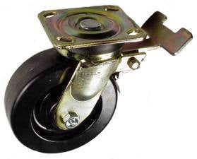 6" x 2" Phenolic Wheel AS Swivel Caster with Total Lock Brake - 1,200 Lbs Capacity