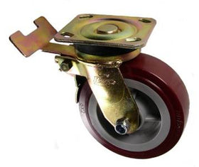 6" x 2" Polyurethane Swivel Caster with Total Lock Brake - 900 Lbs Capacity