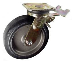 8" x 2" Rubber on Aluminum Wheel AS Swivel Caster with Total Lock Brake - 500 Lbs Capacity