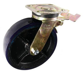 8" x 2" Polyurethane on Iron Wheel AS Swivel Caster with Total Lock Brake - 1250 Lbs Capacity