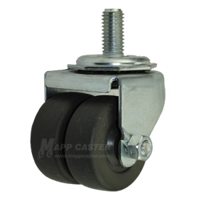 2"x1" Gray Hard Rubber Wheel Swivel Caster With 1/2"-13x1" Long Threaded Stem - Part #:2C0020741ZN-HDR