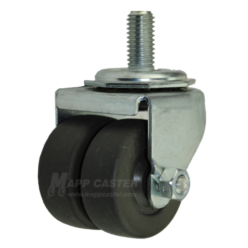 2"x1" Gray Hard Rubber Wheel Swivel Caster With 1/2"-13x1" Long Threaded Stem - Part #:2C0020741ZN-HDR