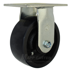 6" x 2-1/2" Polyurethane on Iron Wheel HR Rigid Caster - 1,700 Lbs Capacity