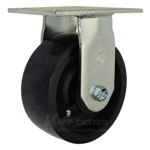 6" x 2-1/2" Polyurethane on Iron Wheel HR Rigid Caster - 1,700 Lbs Capacity