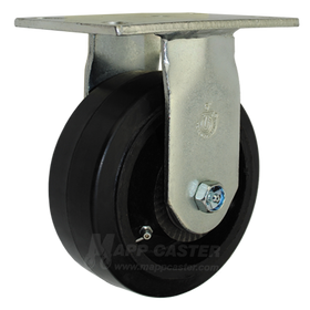 6" x 2-1/2" Rubber on Iron Wheel HR Rigid Caster - 700 Lbs Capacity