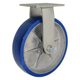 8" x 2" Polyurethane on Aluminum Wheel KP Rigid Caster - 1,350 Lbs Capacity