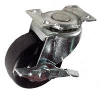 Q302001SRTLB - 2" Soft Rubber Wheel Swivel Caster with Brake with 80 Lbs Capacity