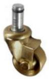 Steinway Piano 2" Brass Wheel Stem Caster with 1/2" x 1-1/2" Grip Ring Stem