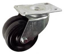 3" x 1-5/8" Hard Rubber Twin Wheel Swivel Caster - 250 Lbs Capacity