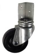 3" x 1 " Soft Rubber Wheel Angle Iron Stem Caster - 75 Lbs Capacity