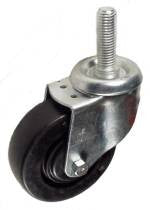 4" x 1-1/4" Hard Rubber Wheel Swivel Caster with 5/8" Threaded Stem - 300 Lbs Capacity