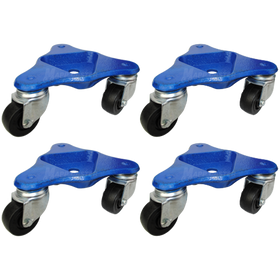 Set of 4 Tri-Wheel Dollies with 2-1/2" Hard Rubber Wheels - 600 Lbs Capacity Each (2,400 Lbs Together)