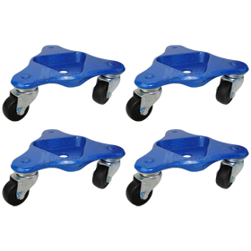 Set of 4 Tri-Wheel Dollies with 2" Hard Rubber Wheels - 450 Lbs Capacity (1,800 Lbs Together)