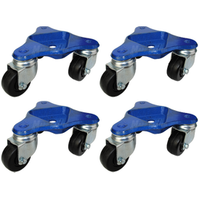 Set of 4 Tri-Wheel Dolly with 3" Hard Rubber Wheels - 840 Lbs Capacity Each (3,360 Lbs Together)