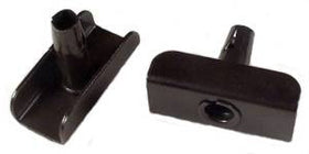 Two black metal sockets designed for a 5/16" grip neck stem caster.
