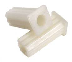 White square plastic socket designed for grip ring stems.