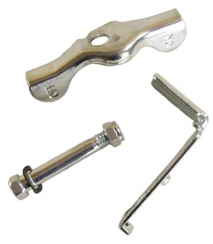 Disassembled top lock brake kit for 5" x 1-1/4" caster wheels