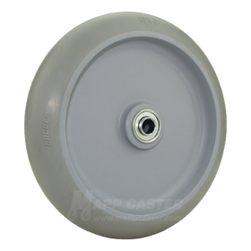 10" x 2" Flat Free Crowned Rubber Non-Marking Hand Truck Wheel with 2-1/4" Offset Hub