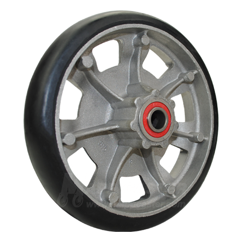 610815 - 8" Flat Free Rubber on Aluminum Hand Truck Wheel