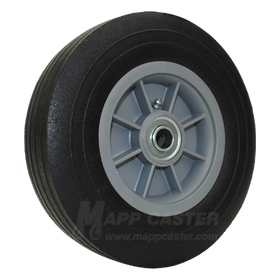 8" Flat Free Solid Rubber Truck Wheel - Part# 611825