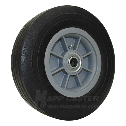 8" Flat Free Solid Rubber Truck Wheel - Part# 611825