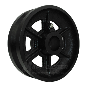 6" x 2" V-Groove Cast Iron Wheel - Part # QVGR6M0