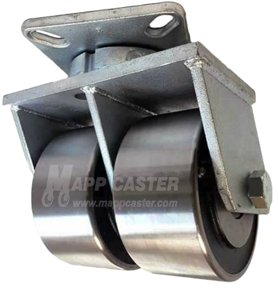 6" x 3" Forged Steel Dual Wheel Swivel Caster - Part # P81063DWFSTB