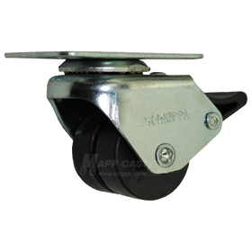 1-3/8" x 1-5/16 Twin Nylon Swivel Caster with Brake (Freezer Caster) - Part #7GLD158NR36FP