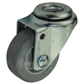 2"x1" Grey Thermoplastic Rubber Wheel Kingpinless Caster - Part #:7GLES 210 SP