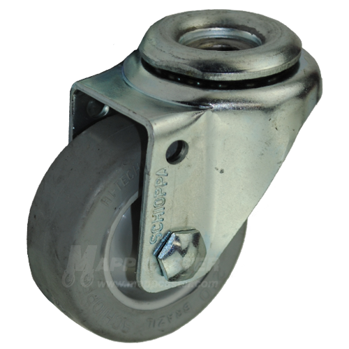 2"x1" Grey Thermoplastic Rubber Wheel Kingpinless Caster - Part #:7GLES 210 SP