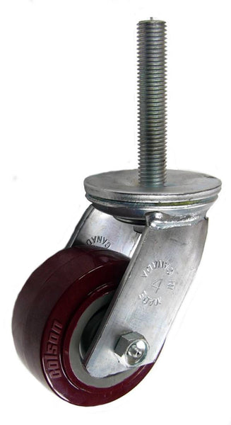 4" x 2" Polyurethane Wheel Caster with 3/4" threaded stem - 525 Lbs Capacity