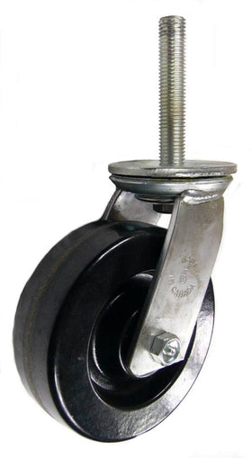 6" x 2" Phenolic Wheel Swivel Caster with 3/4" Threaded Stem - 1,200 Lbs Capacity