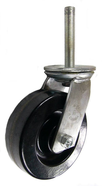 6" x 2" Phenolic Wheel Swivel Caster with 3/4" Threaded Stem - 1,200 Lbs Capacity