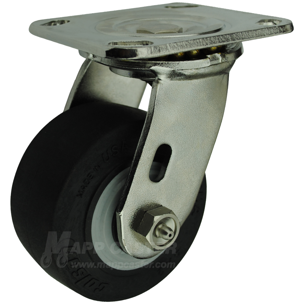 4 x 2 Thermoplastic Rubber (TPR) Wheel Stainless Steel Swivel Caster -  Mapp Caster