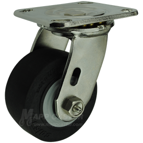 4" x 2" Thermoplastic Rubber (TPR) Wheel Stainless Steel Swivel Caster - 400 Lbs Capacity