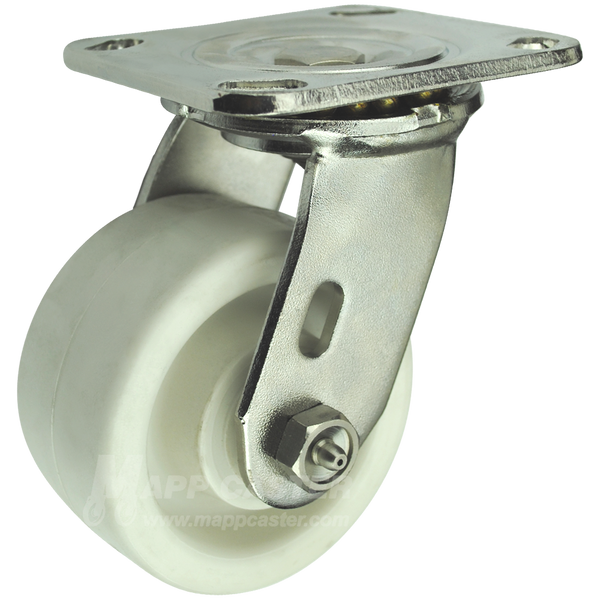4" x 2" Retort Wheel Stainless Steel Swivel Caster - 550 Lbs Capacity