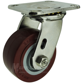 4" x 2" Polyurethane Wheel Stainless Steel Swivel Caster - 600 Lbs Capacity